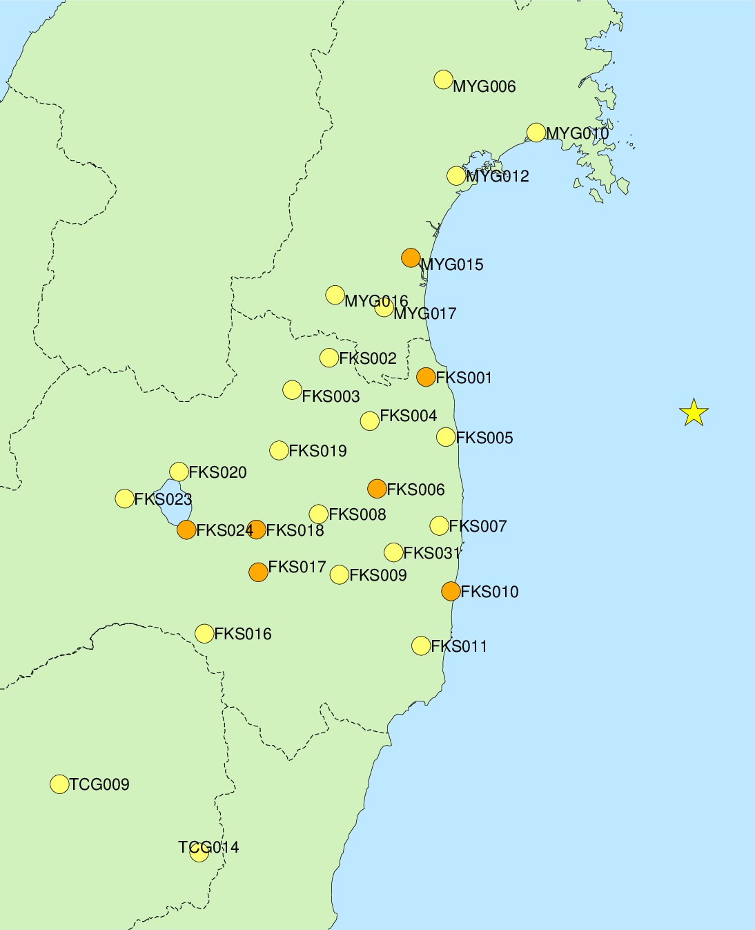 観測点図作成中