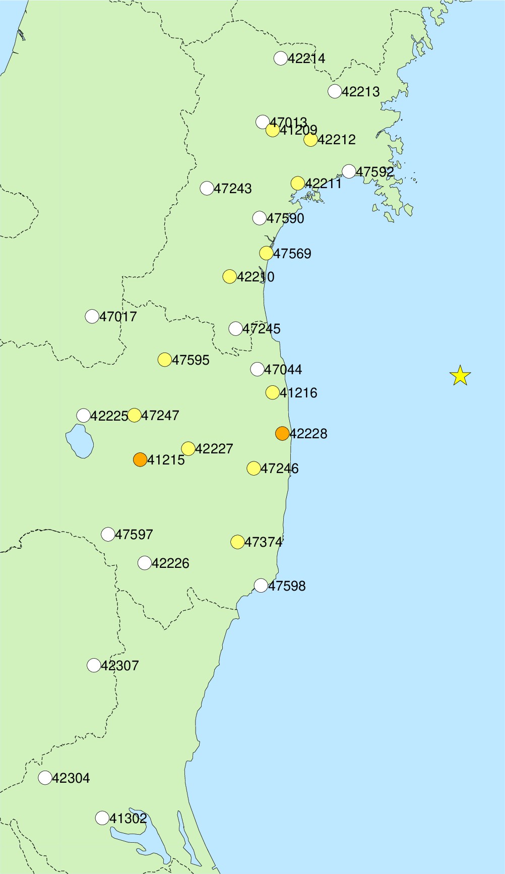 観測点図作成中